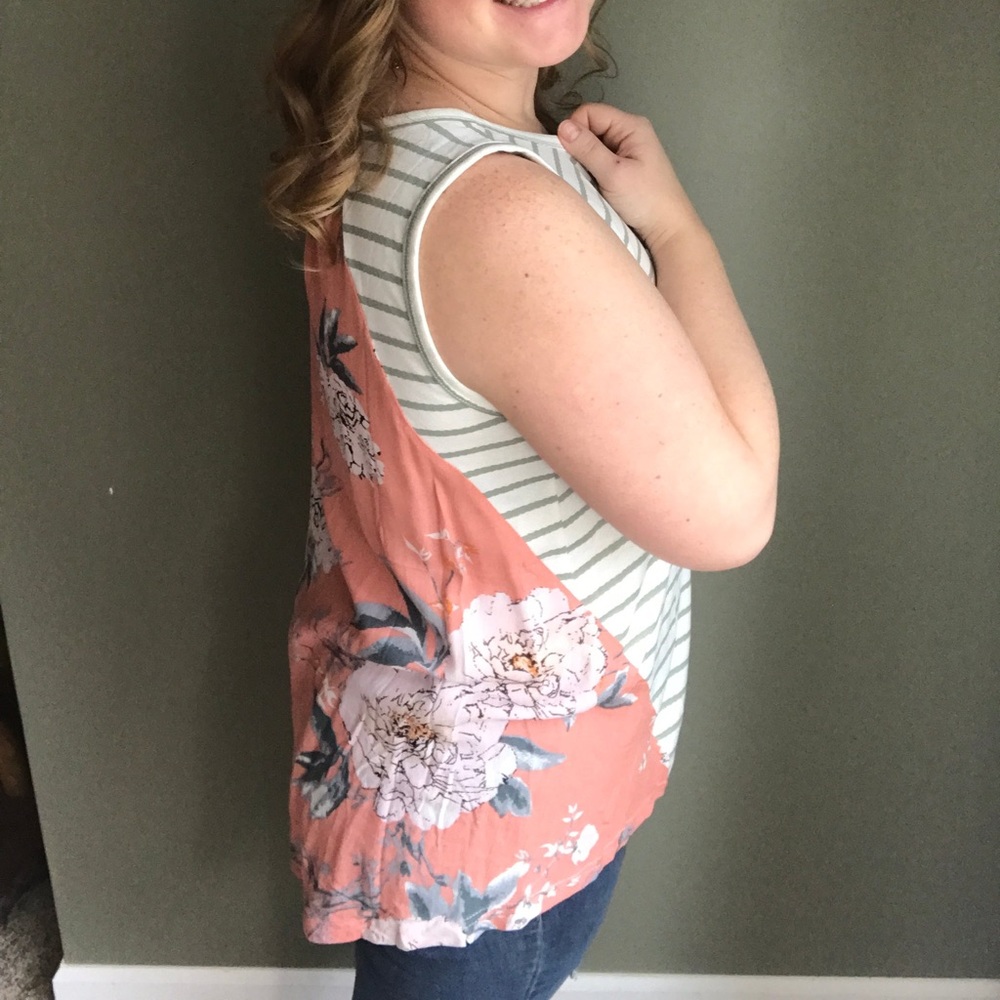 Floral & Stripe Tank